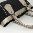 BURBERRY Blue Label Hand Bag Canvas Black Silver Auth 121101-6