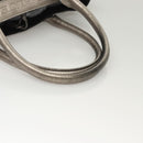 BURBERRY Blue Label Hand Bag Canvas Black Silver Auth 121101-7