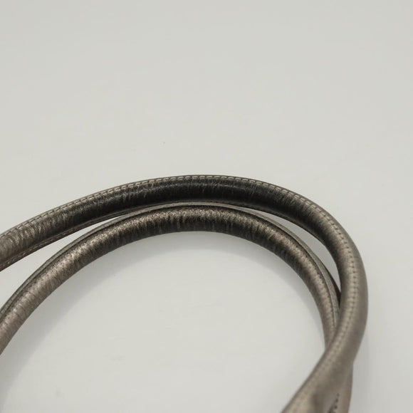 BURBERRY Blue Label Hand Bag Canvas Black Silver Auth 121101