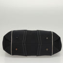 BURBERRY Blue Label Hand Bag Canvas Black Silver Auth 121101-9