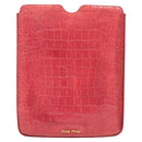 Miu Miu iPad Case Leather Pink Auth 121106-13
