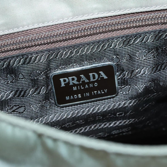 PRADA Shoulder Bag Nylon Green Silver Auth 121113