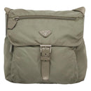 PRADA Shoulder Bag Nylon Green Silver Auth 121113-13