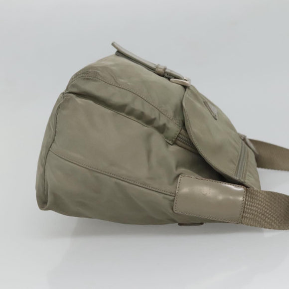 PRADA Shoulder Bag Nylon Green Silver Auth 121113