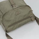 PRADA Shoulder Bag Nylon Green Silver Auth 121113-6