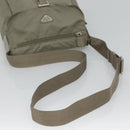 PRADA Shoulder Bag Nylon Green Silver Auth 121113-7