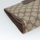 GUCCI GG Supreme Web Sherry Line Clutch Bag PVC Beige Red 156 01 030 Auth 121114-11