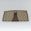 GUCCI GG Supreme Web Sherry Line Clutch Bag PVC Beige Red 156 01 030 Auth 121114-6