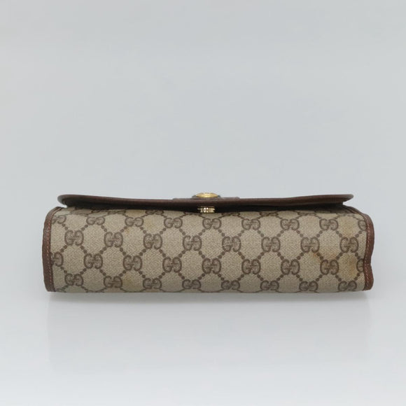 GUCCI GG Supreme Web Sherry Line Clutch Bag PVC Beige Red 156 01 030 Auth 121114