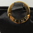 CELINE Pouch Nylon Black Gold Auth 121116-17