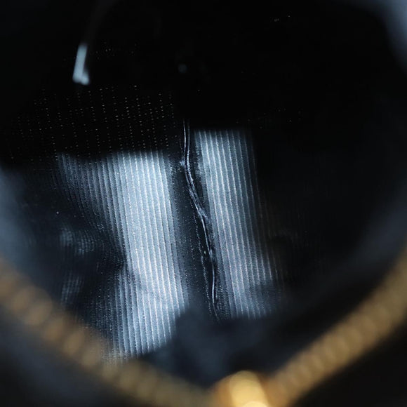 CELINE Pouch Nylon Black Gold Auth 121116