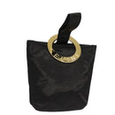CELINE Pouch Nylon Black Gold Auth 121116-1
