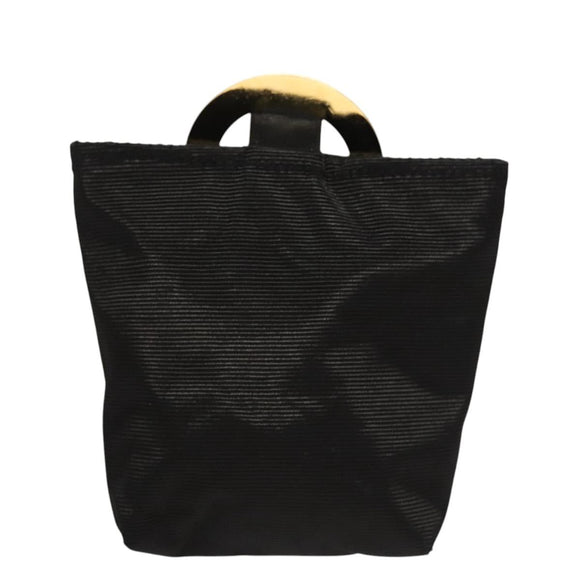 CELINE Pouch Nylon Black Gold Auth 121116