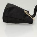 CELINE Pouch Nylon Black Gold Auth 121116-3