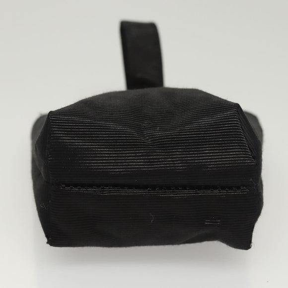 CELINE Pouch Nylon Black Gold Auth 121116