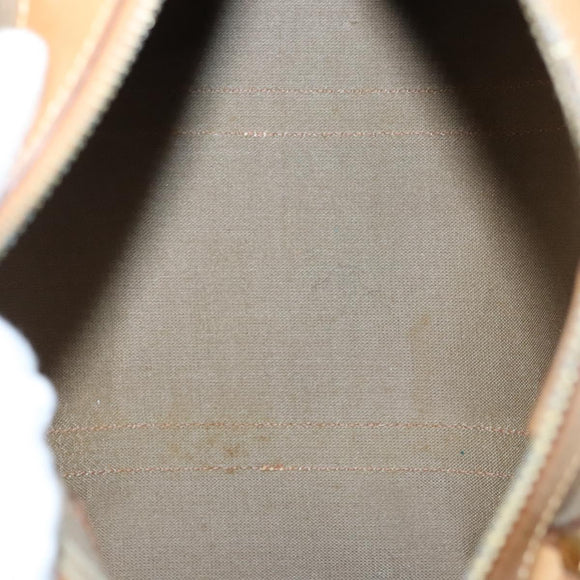 GUCCI Micro GG Supreme Hand Bag PVC Beige Gold Auth 121121