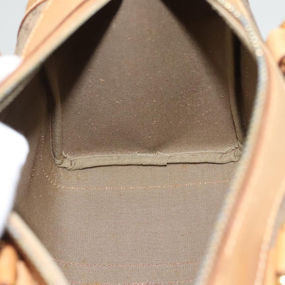 GUCCI Micro GG Supreme Hand Bag PVC Beige Gold Auth 121121