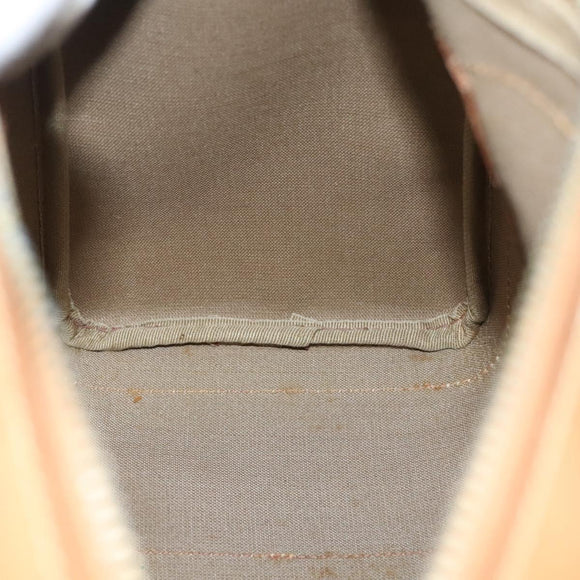 GUCCI Micro GG Supreme Hand Bag PVC Beige Gold Auth 121121