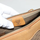 GUCCI Micro GG Supreme Hand Bag PVC Beige Gold Auth 121121-19