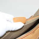 GUCCI Micro GG Supreme Hand Bag PVC Beige Gold Auth 121121-12