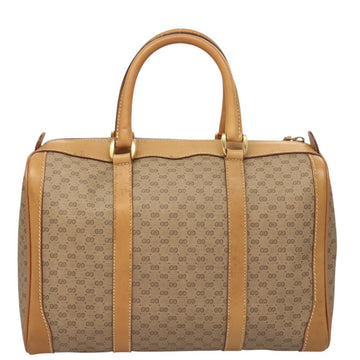 GUCCI Micro GG Supreme Hand Bag PVC Beige Gold Auth 121121 - 0