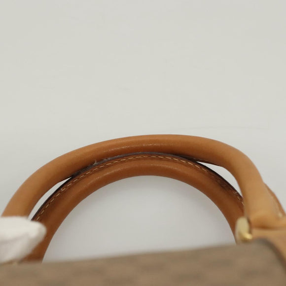 GUCCI Micro GG Supreme Hand Bag PVC Beige Gold Auth 121121