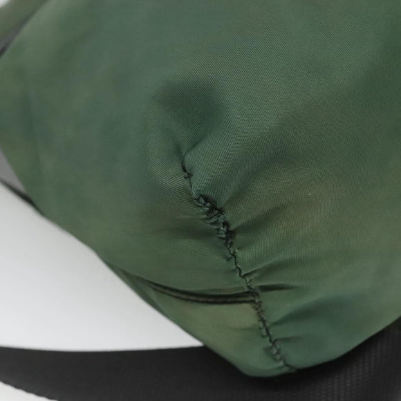PRADA Shoulder Bag Nylon Green Silver Auth 121124