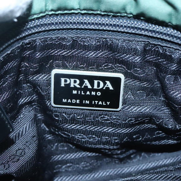 PRADA Shoulder Bag Nylon Green Silver Auth 121124