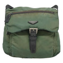 PRADA Shoulder Bag Nylon Green Silver Auth 121124-13