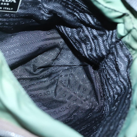 PRADA Shoulder Bag Nylon Green Silver Auth 121124