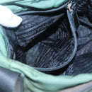 PRADA Shoulder Bag Nylon Green Silver Auth 121124-25