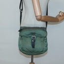 PRADA Shoulder Bag Nylon Green Silver Auth 121124-26