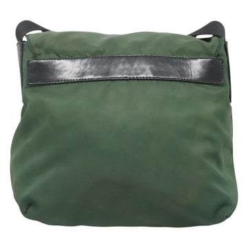 PRADA Shoulder Bag Nylon Green Silver Auth 121124 - 0