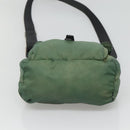 PRADA Shoulder Bag Nylon Green Silver Auth 121124-5
