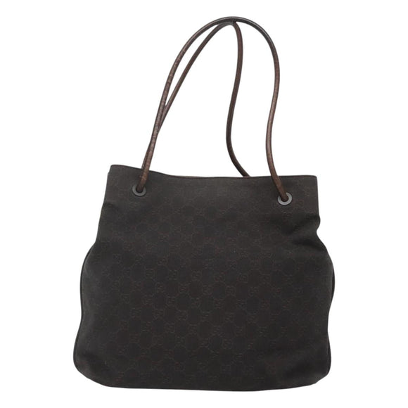 GUCCI GG Canvas Shoulder Bag Brown 101341 Auth 121127
