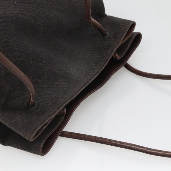 GUCCI GG Canvas Shoulder Bag Brown 101341 Auth 121127