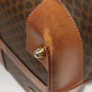 CELINE Macadam Canvas Boston Bag PVC Leather Brown Gold Auth 121130-16