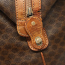 CELINE Macadam Canvas Boston Bag PVC Leather Brown Gold Auth 121130-10