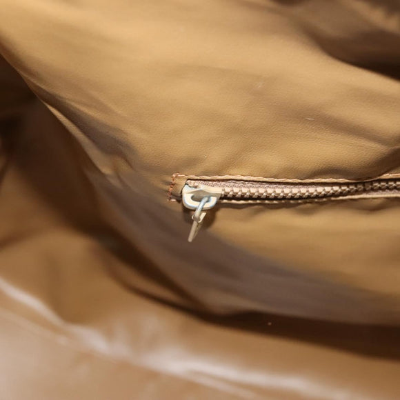 CELINE Macadam Canvas Boston Bag PVC Leather Brown Gold Auth 121130