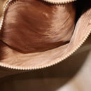 CELINE Macadam Canvas Boston Bag PVC Leather Brown Gold Auth 121130-21