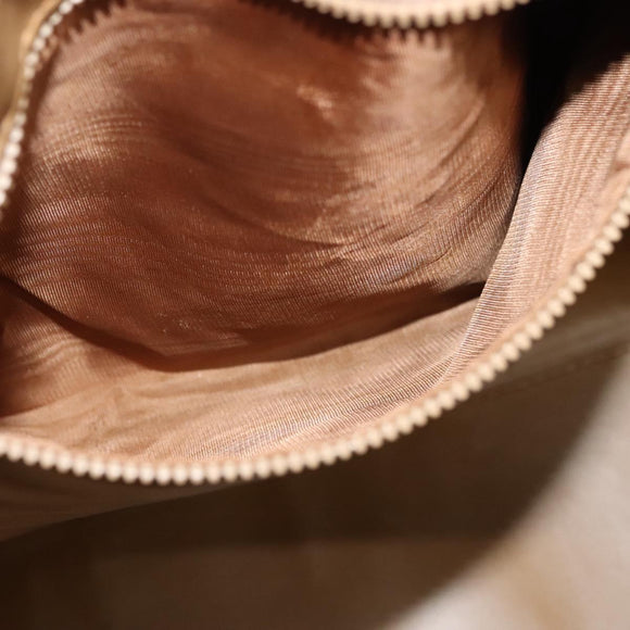 CELINE Macadam Canvas Boston Bag PVC Leather Brown Gold Auth 121130