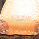 CELINE Macadam Canvas Boston Bag PVC Leather Brown Gold Auth 121130-12