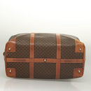 CELINE Macadam Canvas Boston Bag PVC Leather Brown Gold Auth 121130-5