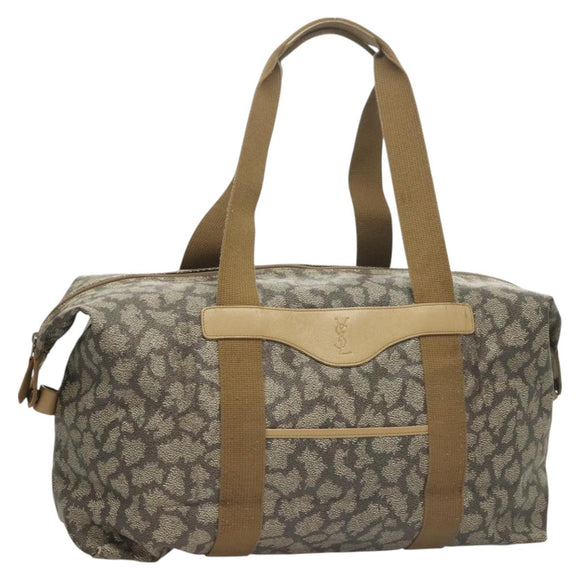 SAINT LAURENT Boston Bag PVC Canvas Gray Auth 121131