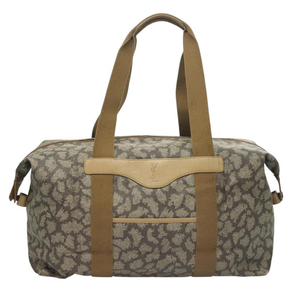 SAINT LAURENT Boston Bag PVC Canvas Gray Auth 121131