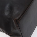 GUCCI Bamboo Hand Bag Leather 2way Dark Brown Gold Auth 121135-17