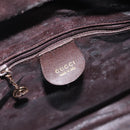 GUCCI Bamboo Hand Bag Leather 2way Dark Brown Gold Auth 121135-18