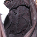 GUCCI Bamboo Hand Bag Leather 2way Dark Brown Gold Auth 121135-20