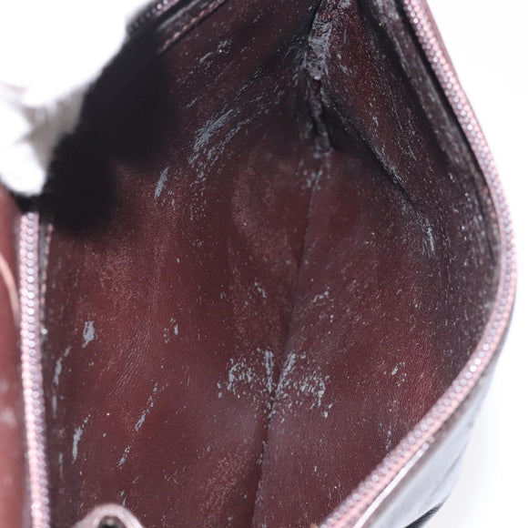 GUCCI Bamboo Hand Bag Leather 2way Dark Brown Gold Auth 121135