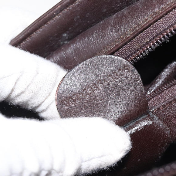 GUCCI Bamboo Hand Bag Leather 2way Dark Brown Gold Auth 121135